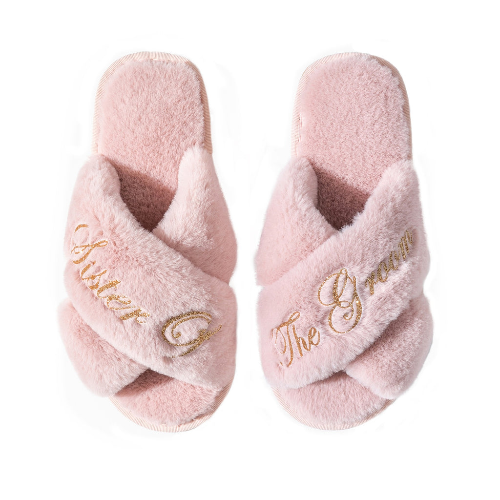 Cross slippers, plush slippers