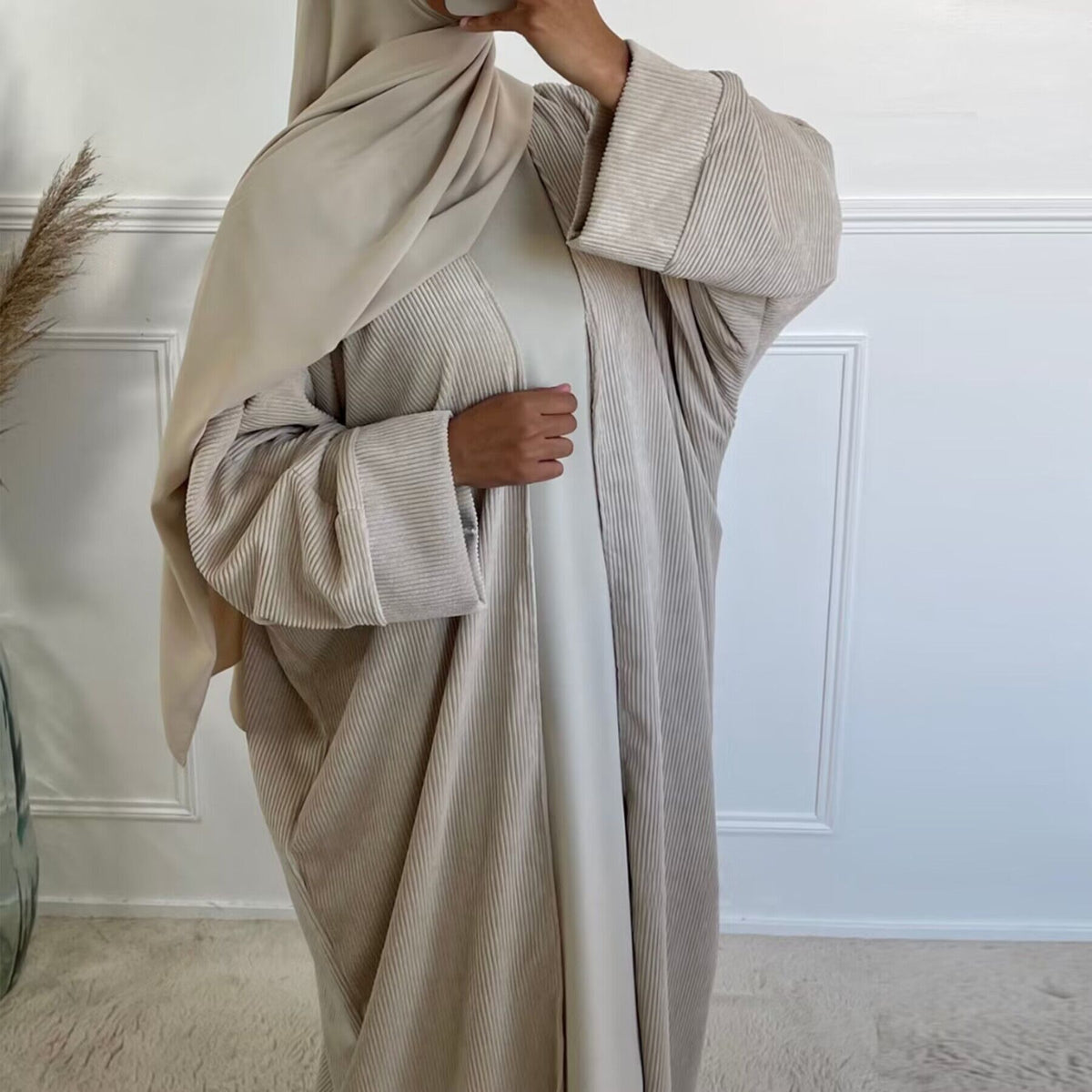 Middle East Dubai Türkiye Autumn Winter Daily Cardigan Dress