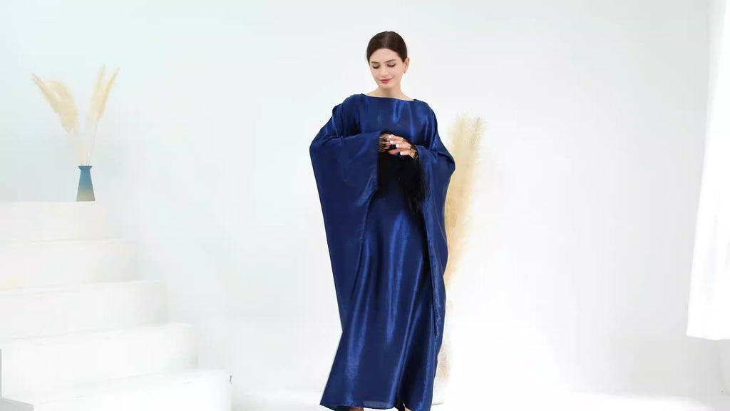 Dubai Spring/Summer Party Fur Sleeves Dress Robe