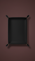 Matte Black Leather Valet Tray